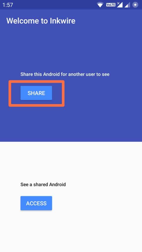 mobile to mobile screen sharing