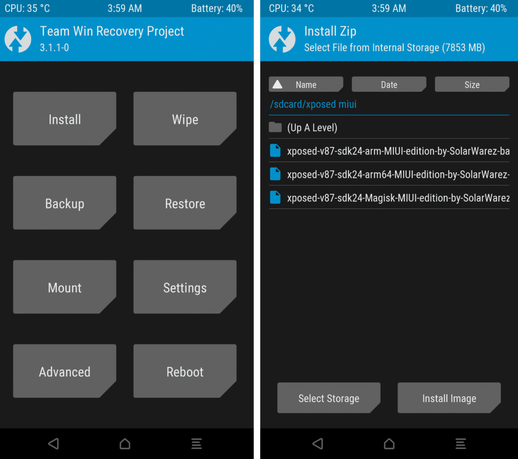 xposed framework via twrp for miui