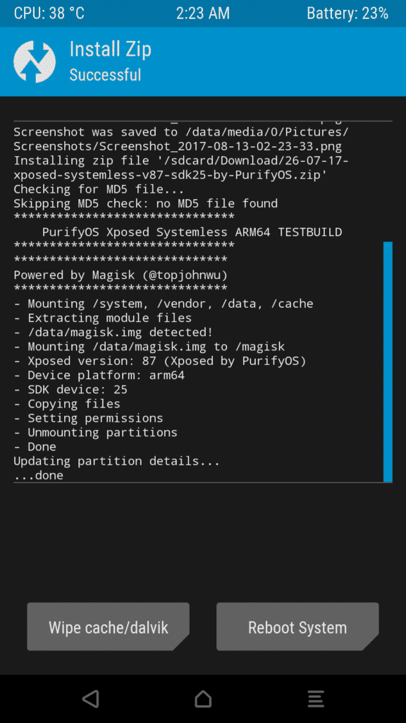 xposed installed for android 7.0