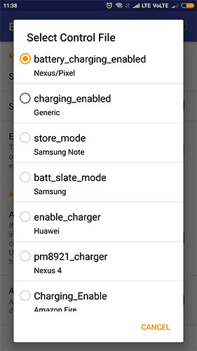 control file of battery charge limit
