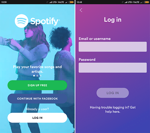 spotify login from russia