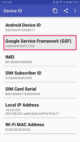google service framework for device ceritification