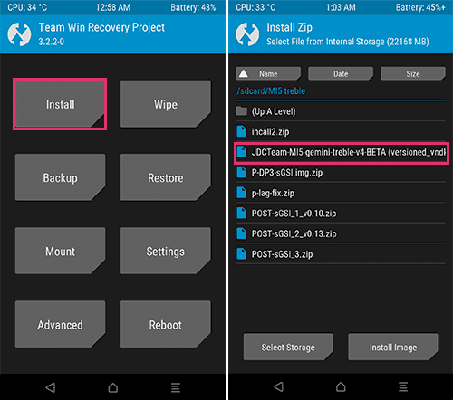 install JDCTeam MI 5 Gemini Treble ZIP